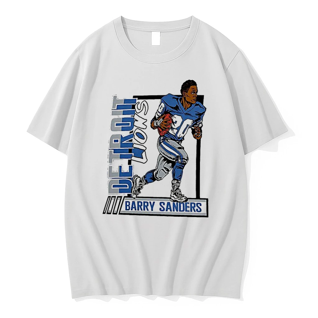 Barry Sanders Blue Detroit Lions Football Caricature Retired Player Shirts