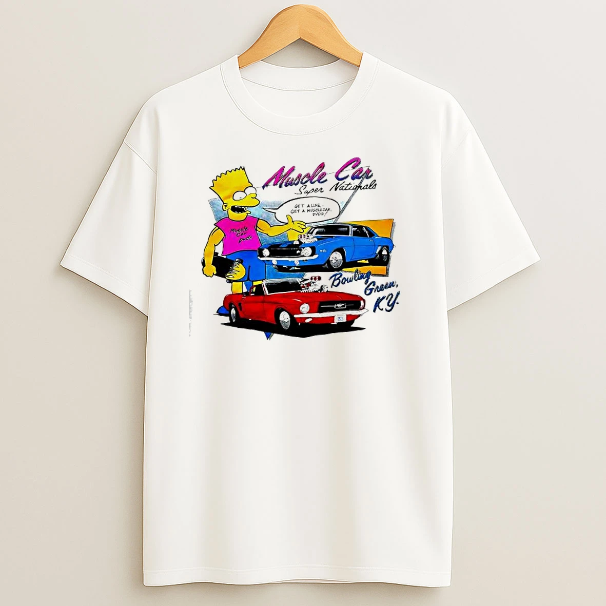 Bart Simpson Muscle Car Super Nationals Bowling Green Ky T Shirts