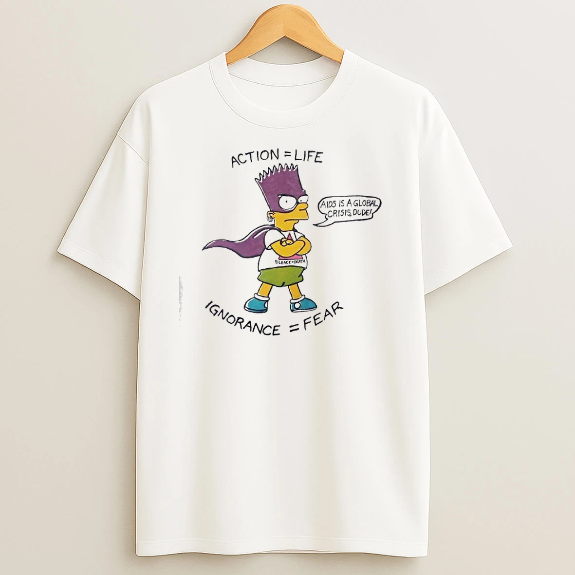 Bart Simpson Action Life Ignorance Fear Silence Death T Shirts