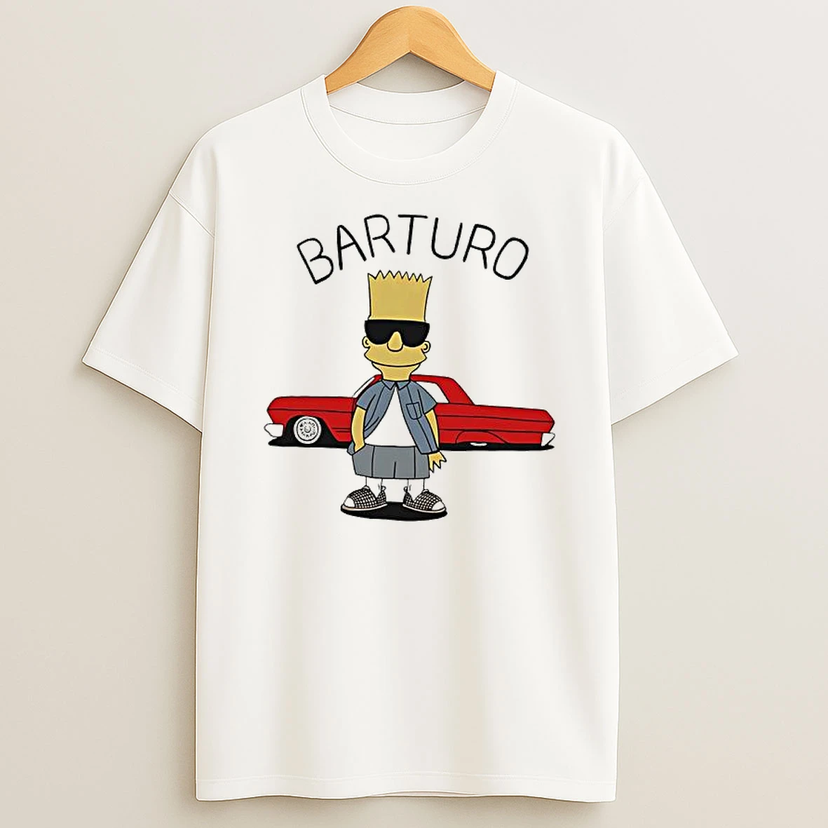 Barturo Bart Simpson Red Car Shirts