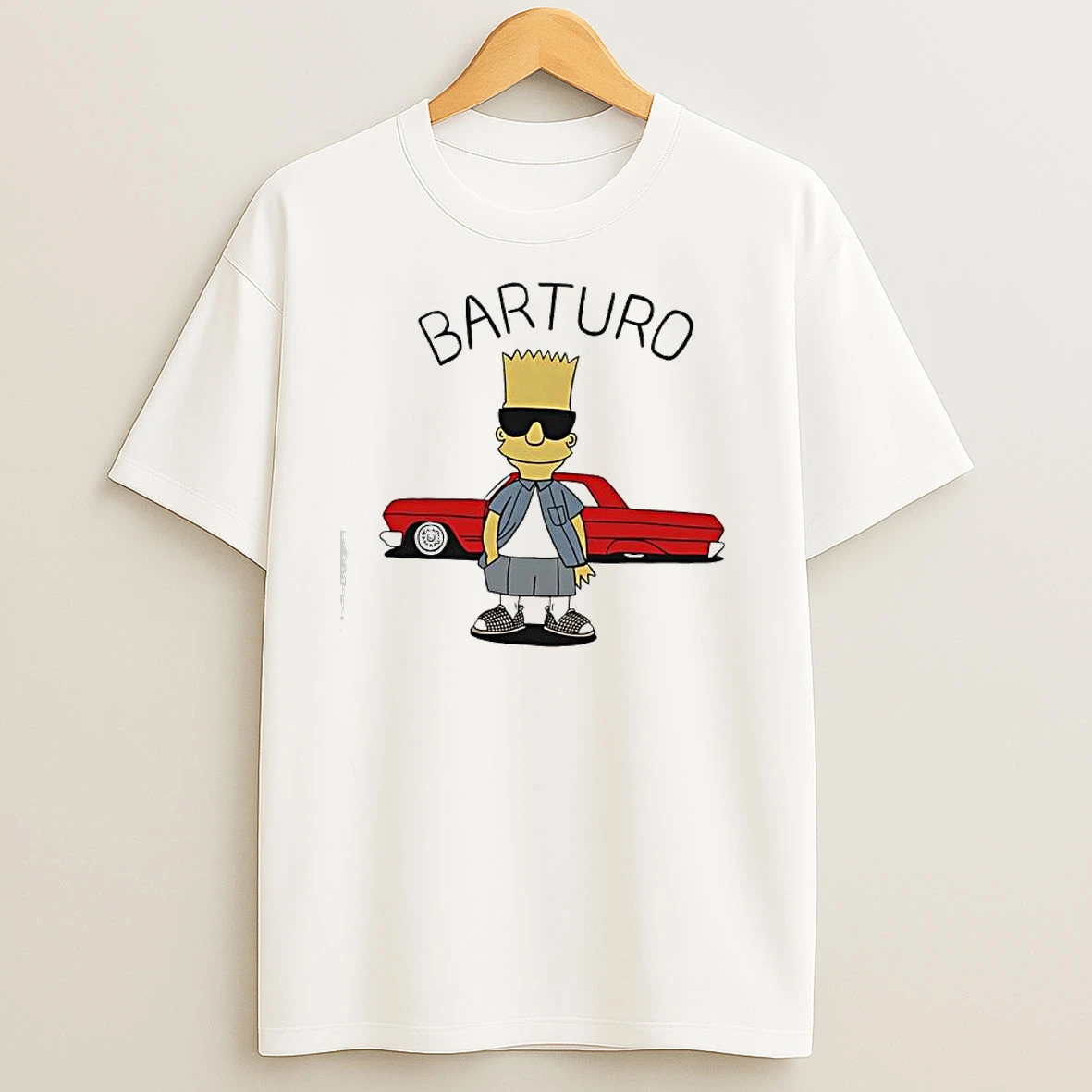 Barturo Bart Simpson Red Car T Shirts