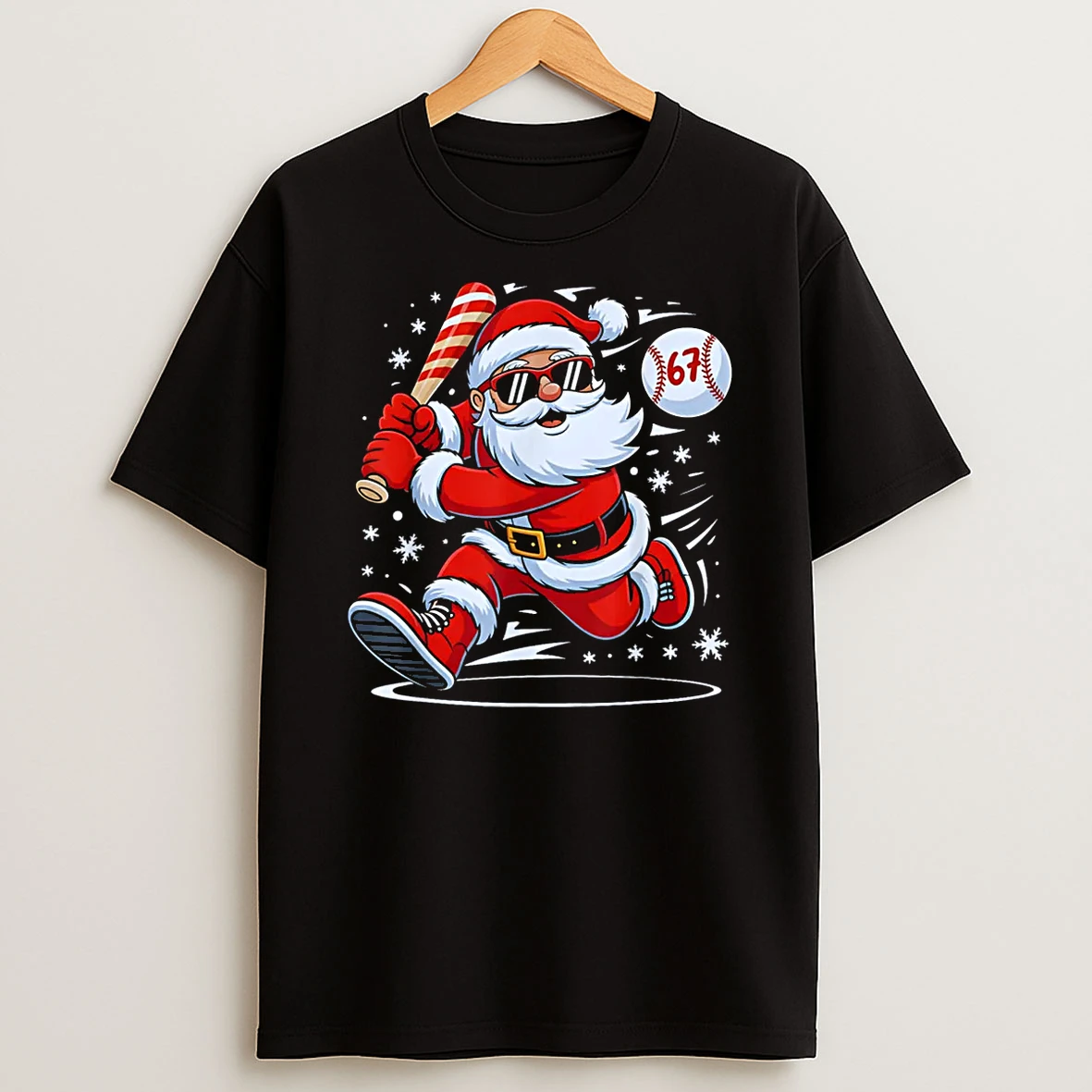 Baseball Santa 67 Christmas Xmas Pajamas Shirts