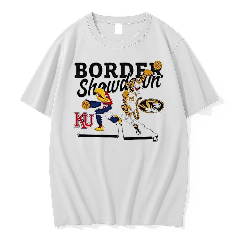 Basketball Border Showdown Ku Mizzou Mascots Shirts