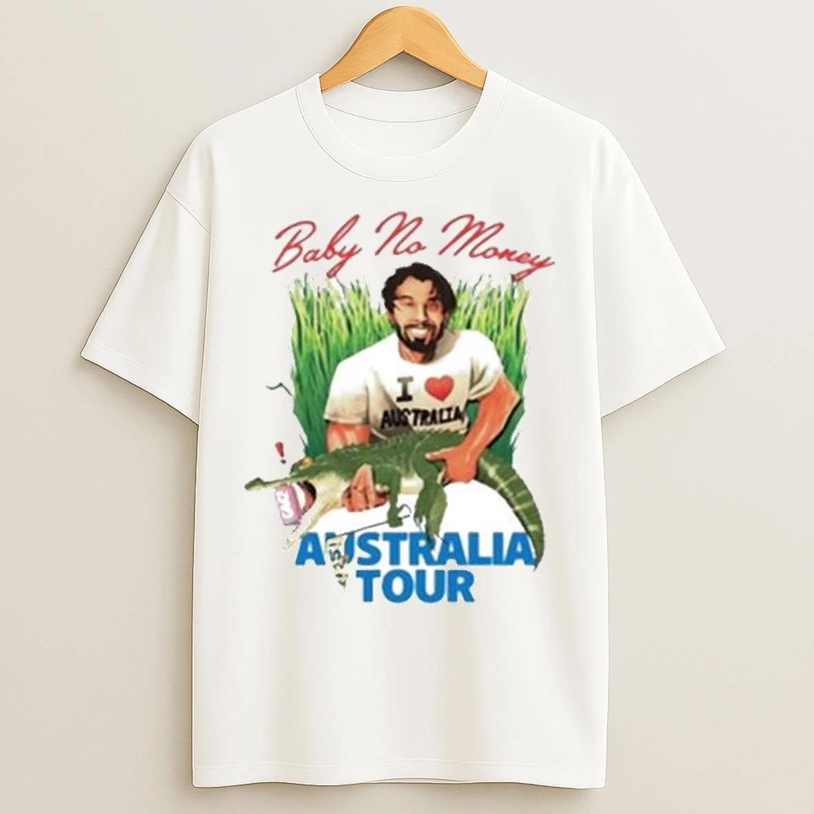 Bbnos Baby No Money Australia 2025 Tour Circle White T Shirts
