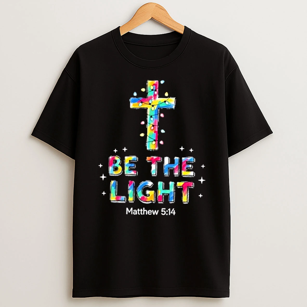 Be The Light Christmas Jesus Cross Shirts