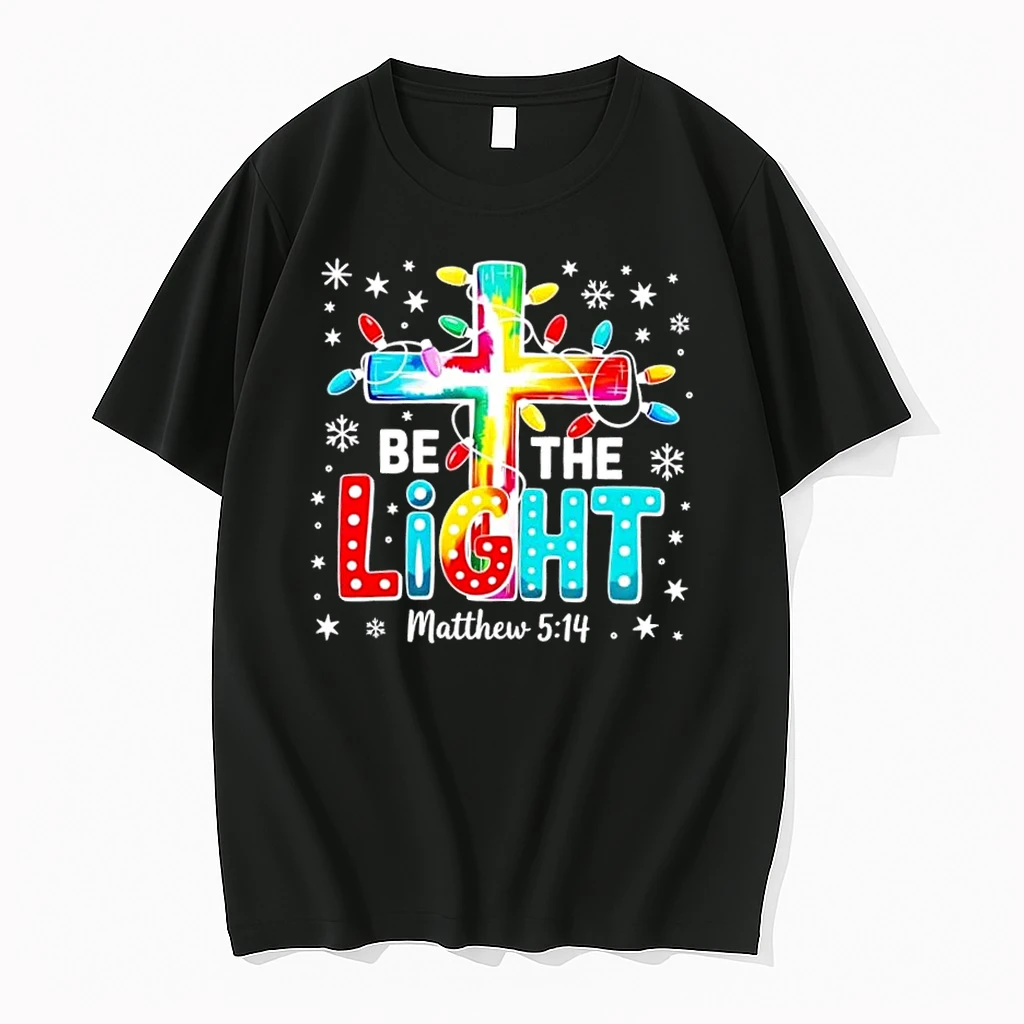 Be The Light Christmas Lights Cross Shirts