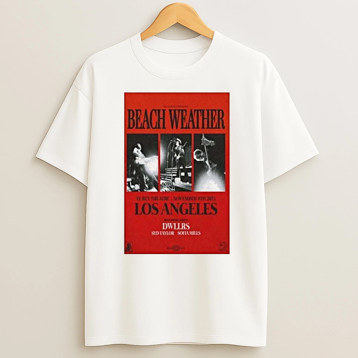 Beach Weather November 8 2025 El Rey Theatre Los Angeles Shirts