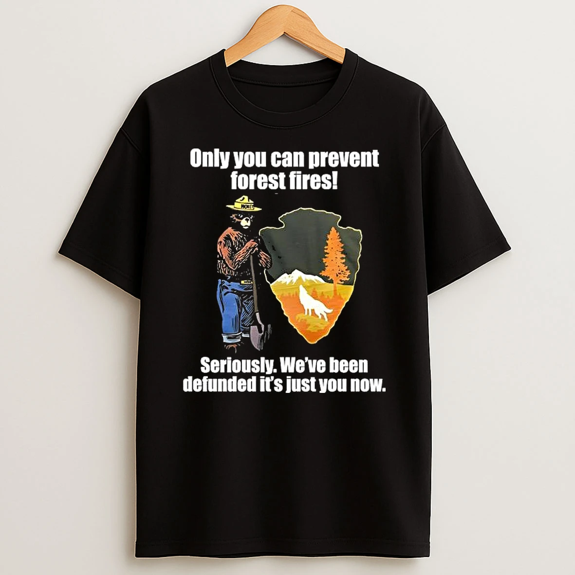 Bear Only You Can Prevent Forest Fires Seriously Weve Been Defunded Its Just You Now Shirts