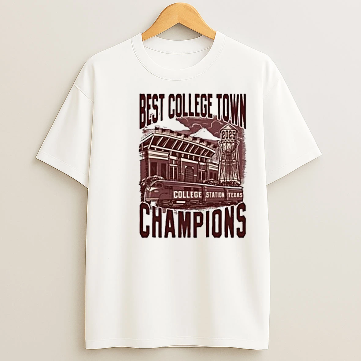 Best College Town 2025 Circle White T Shirts