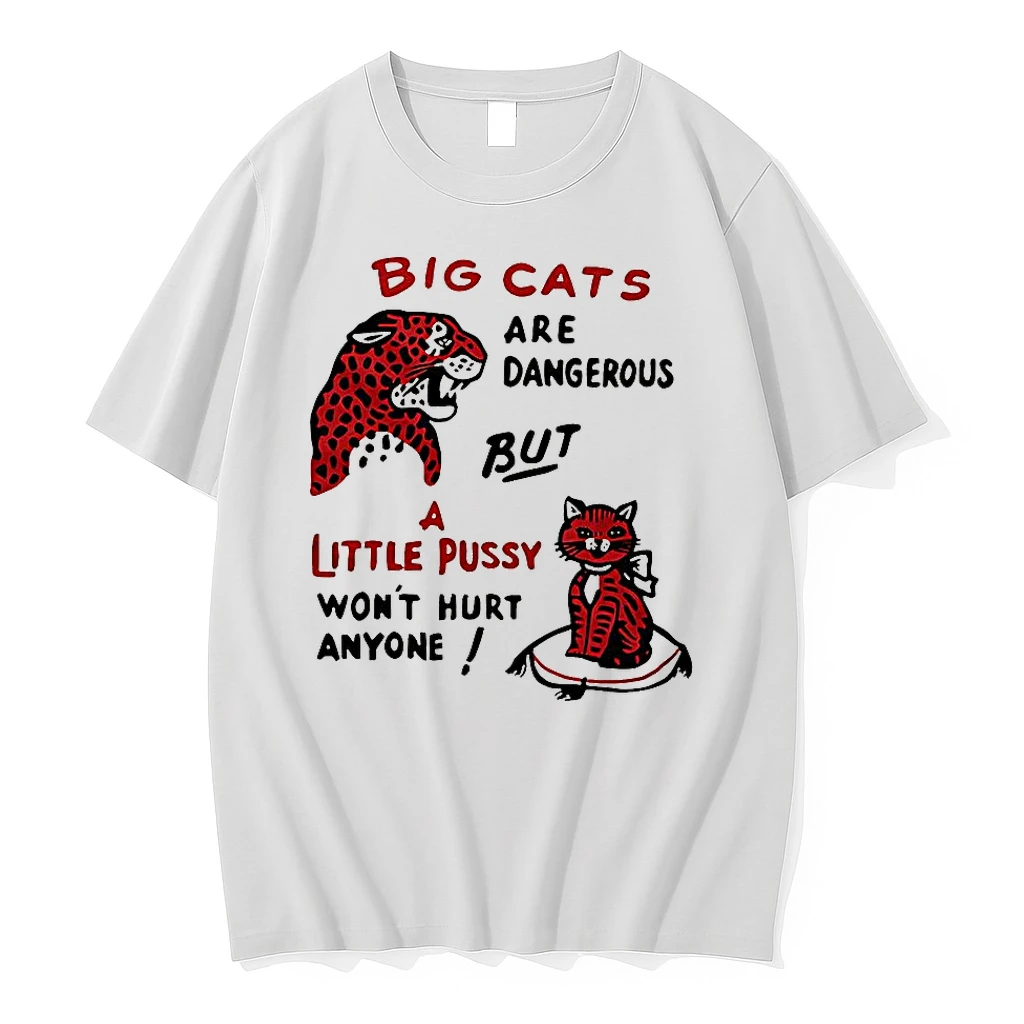 Big Cats Are Dangerous But A Little Pussy Wont Hurt Anyone Ringer Meme Shirts