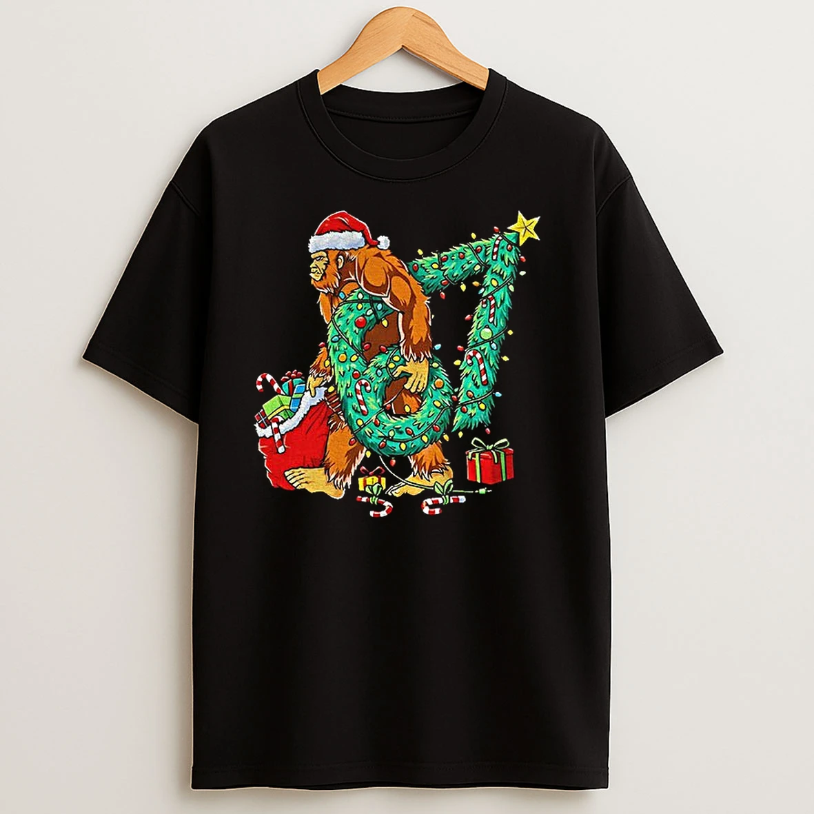 Bigfoot Santa Claus 67 Merry Christmas T Shirts