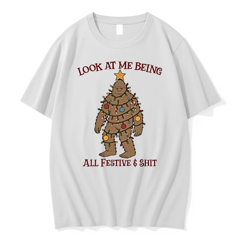 Bigfoot In Christmas Lights Look At Me Being All Festive Shit Shirts