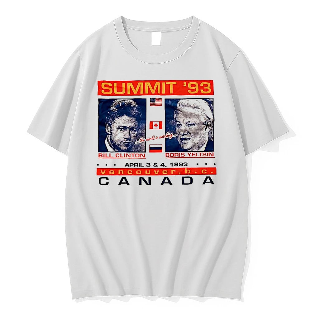 Bill Clinton And Boris Yeltsin Vancouver Canada Summit 93 Shirts