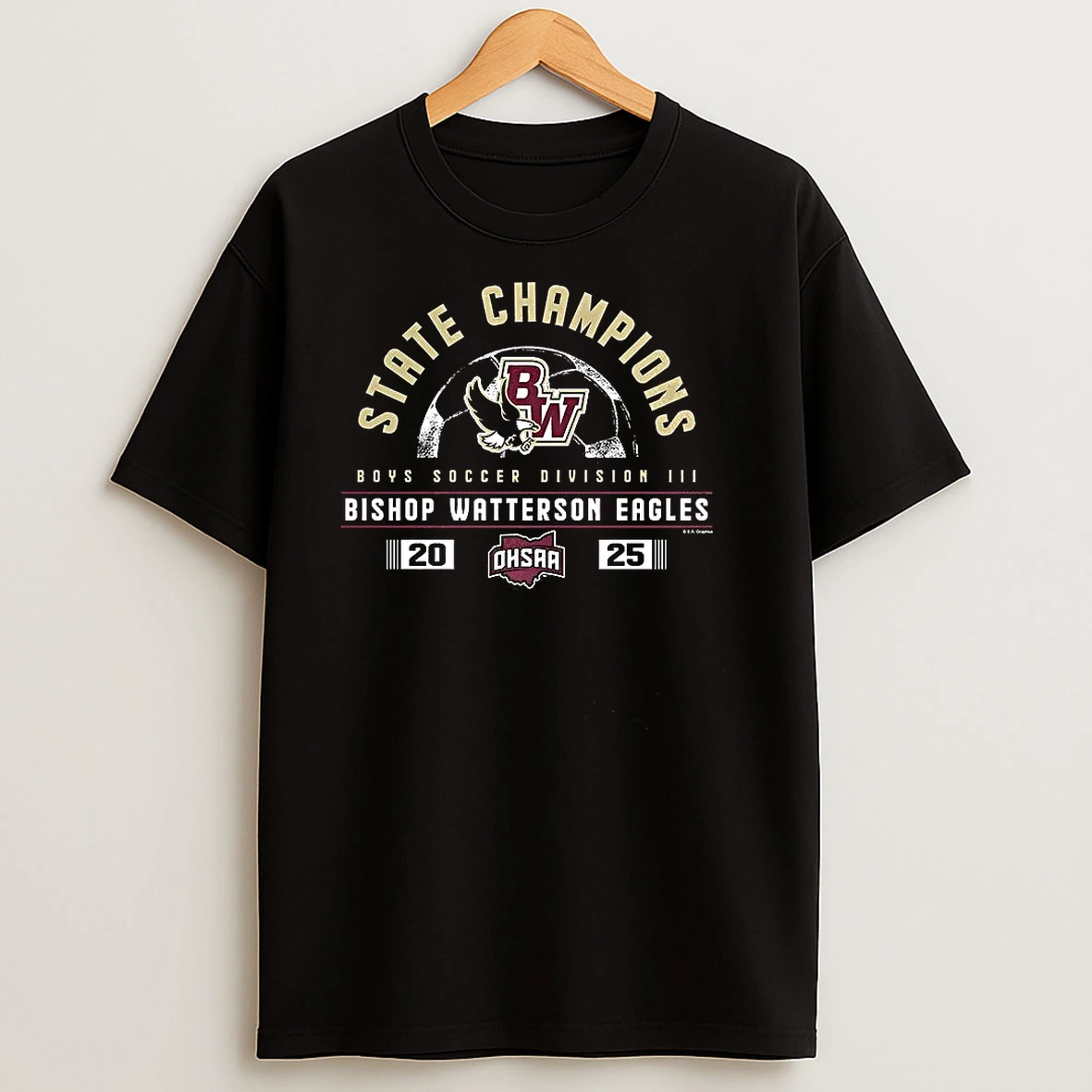 Bishop Watterson Eagles 2025 Ohsaa Boys Soccer D3 State Champions T Shirts