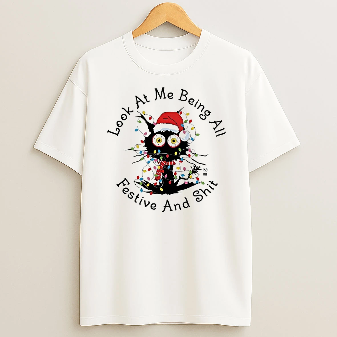 Black Cat Christmas Look At Me Being All Festive And Shit Shirts