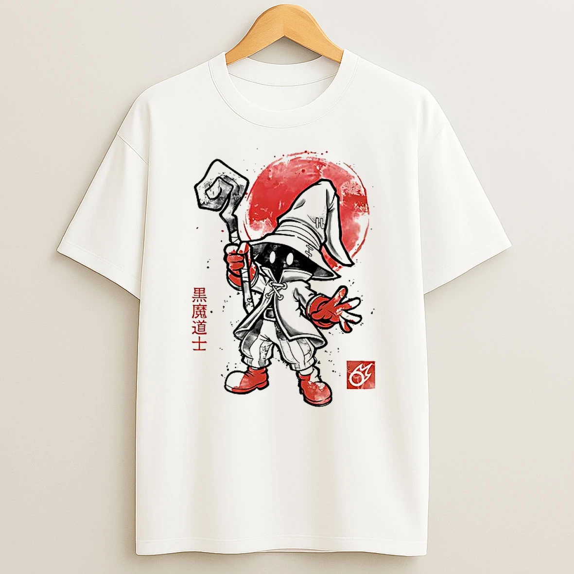 Black Mage Sumi E Video Game Shirts