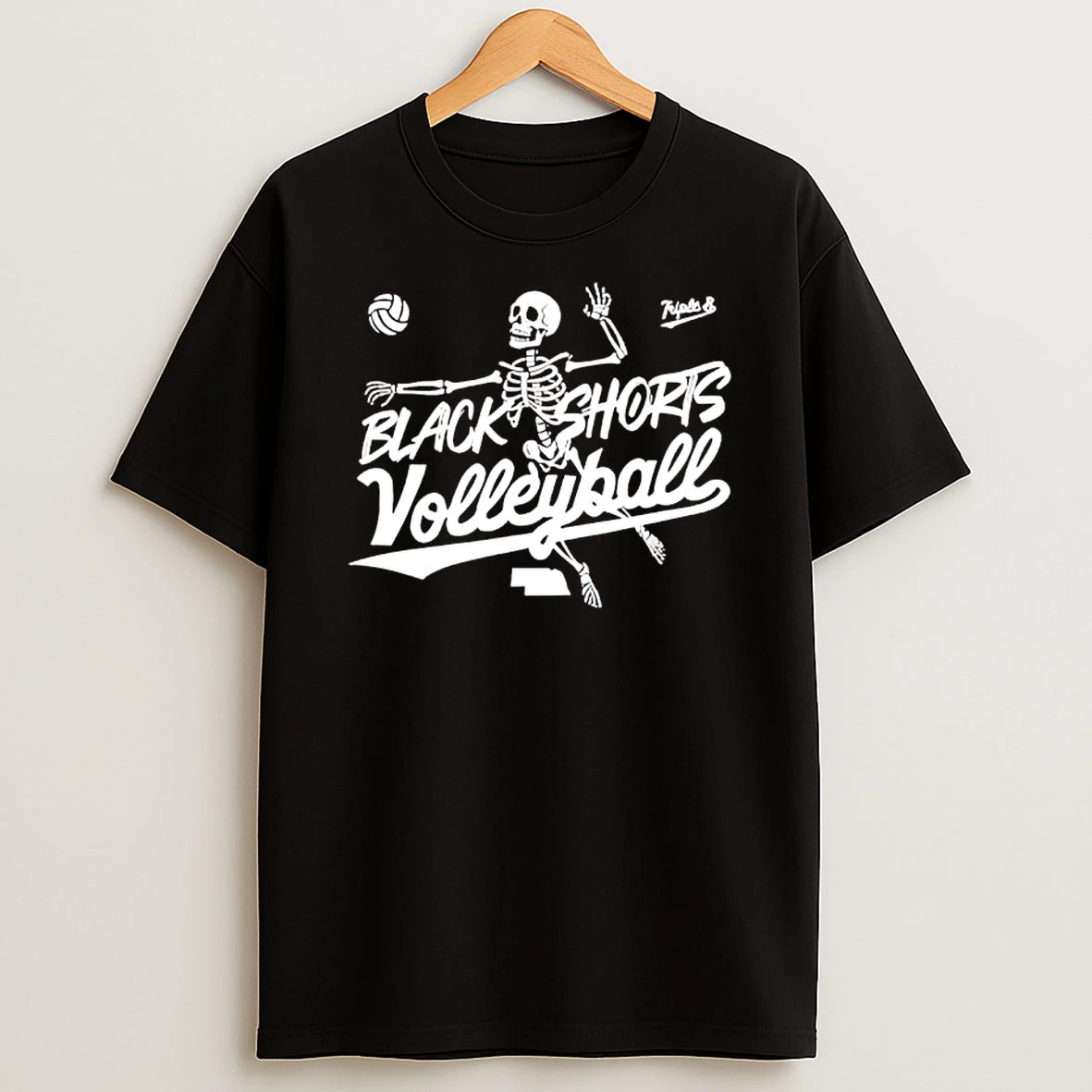 Black Shorts Volleyball Skeleton Shirts