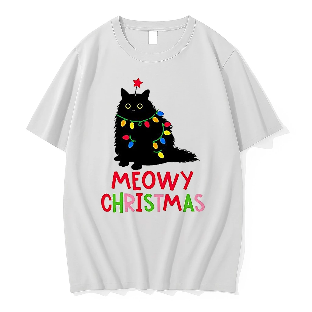 Black Cat Meowy Christmas Shirts