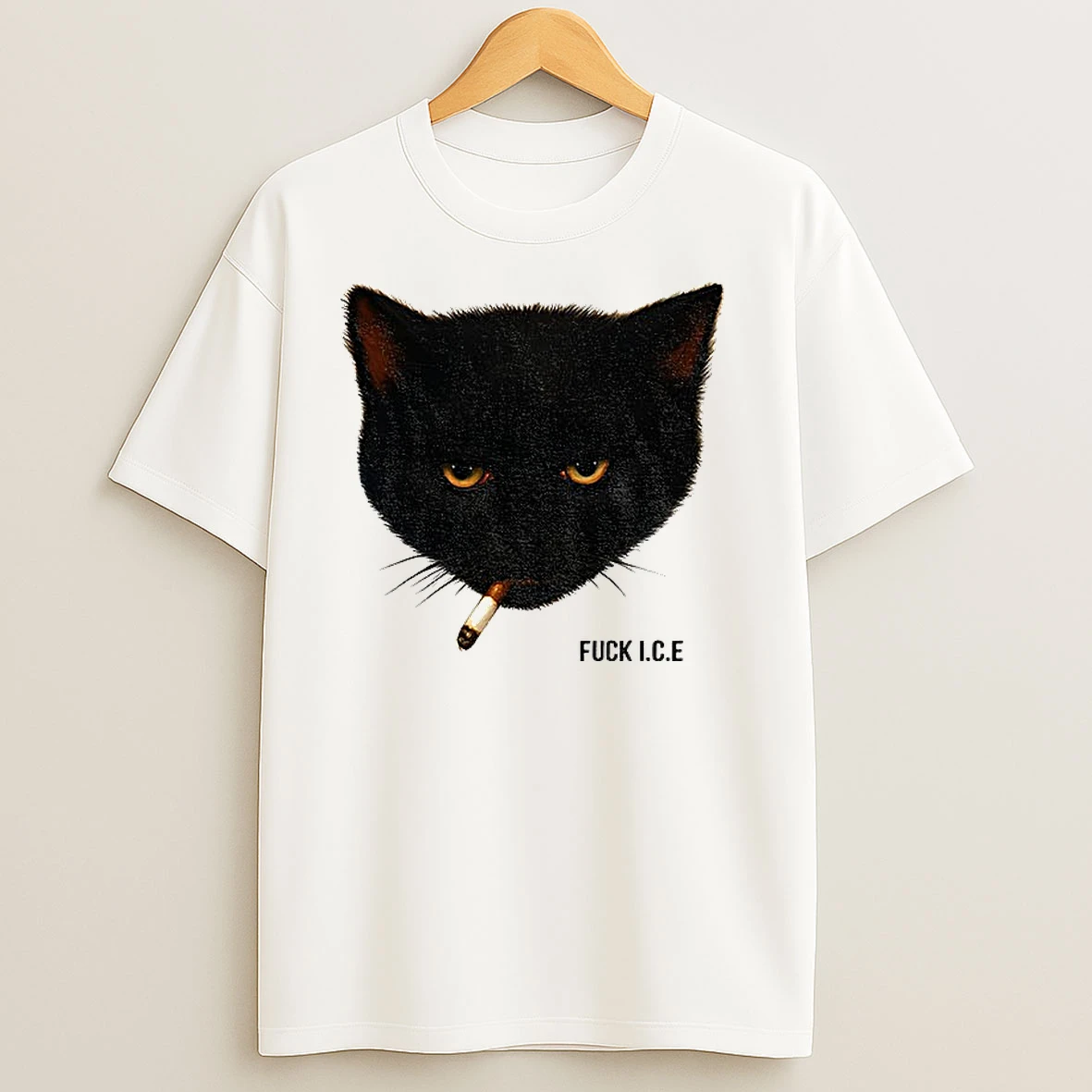 Black Cat Fuck Ice Smoking T Shirts