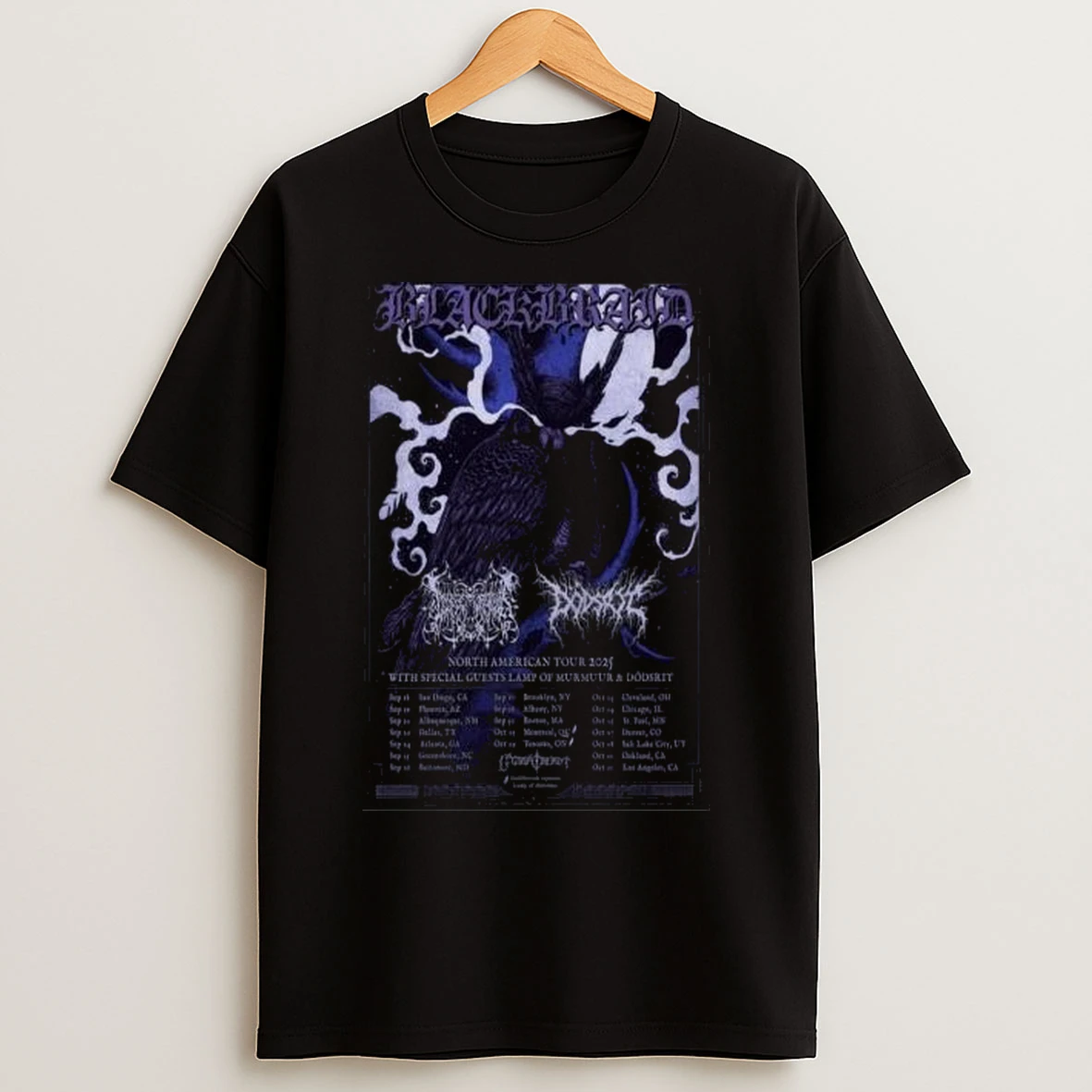 Blackbraid North American Tour 2025 Circle Black T Shirts