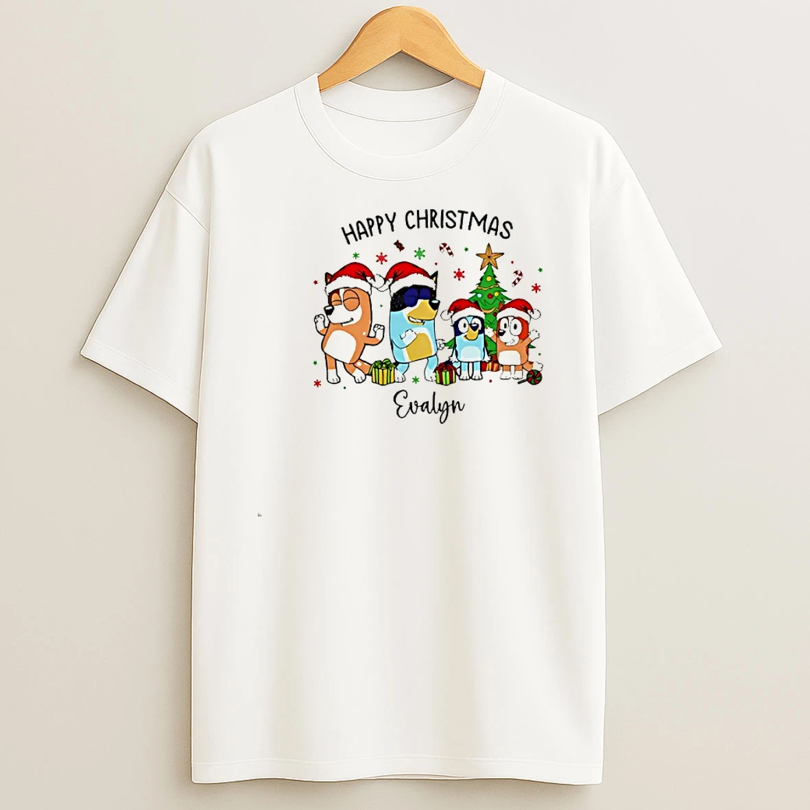 Blue Dog Happy Christmas Shirts
