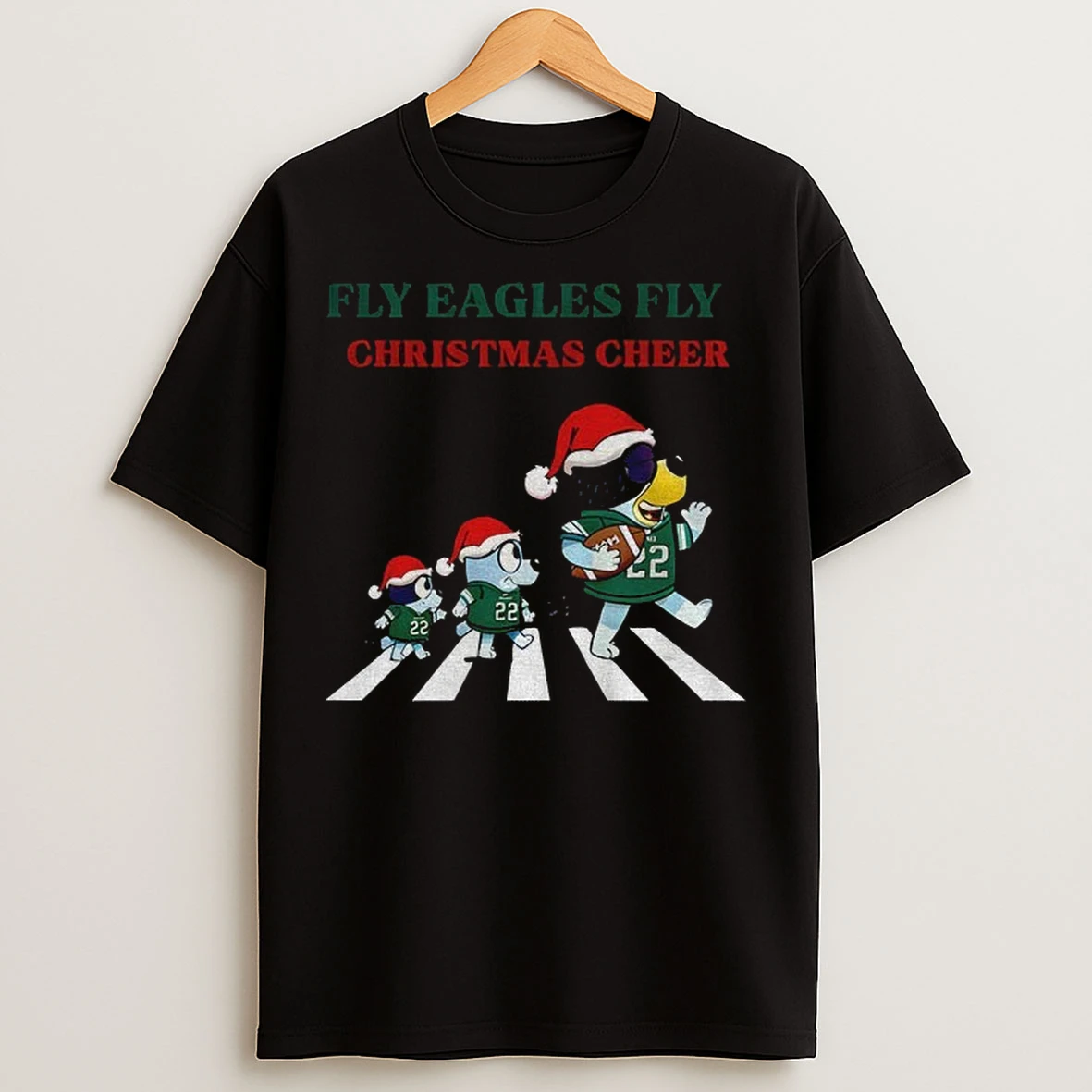 Bluey Philadelphia Eagles Abbey Road Fly Eagles Fly Christmas Cheer T Shirts