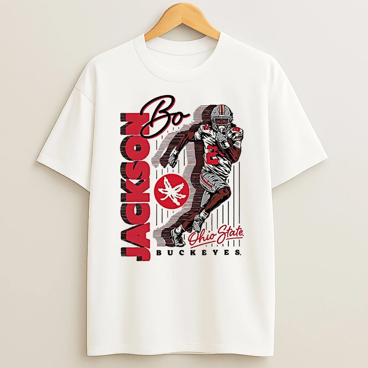 Bo Jackson Ohio State Buckeyes Football Number 25 Motion Shirts