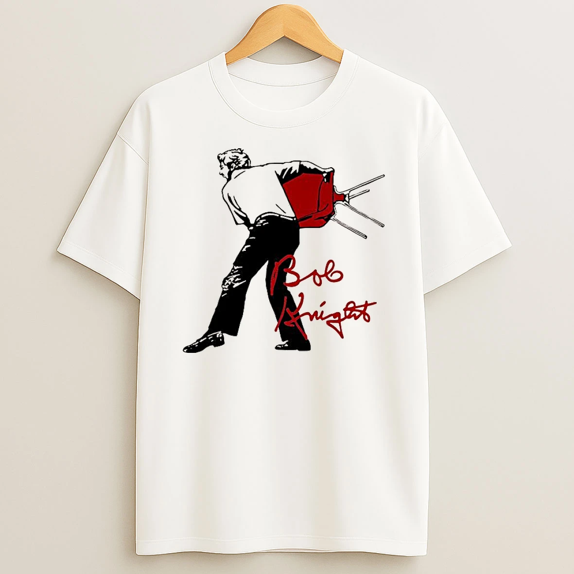 Bob Knight Coach Chair Throw Signature Shirts