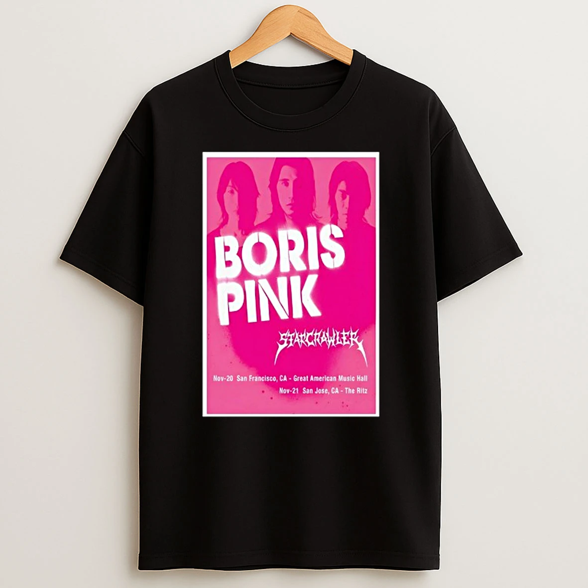 Boris Pink Nov 20 2025 San Francisco Ca And Nov 21 2025 San Jose Ca Shirts