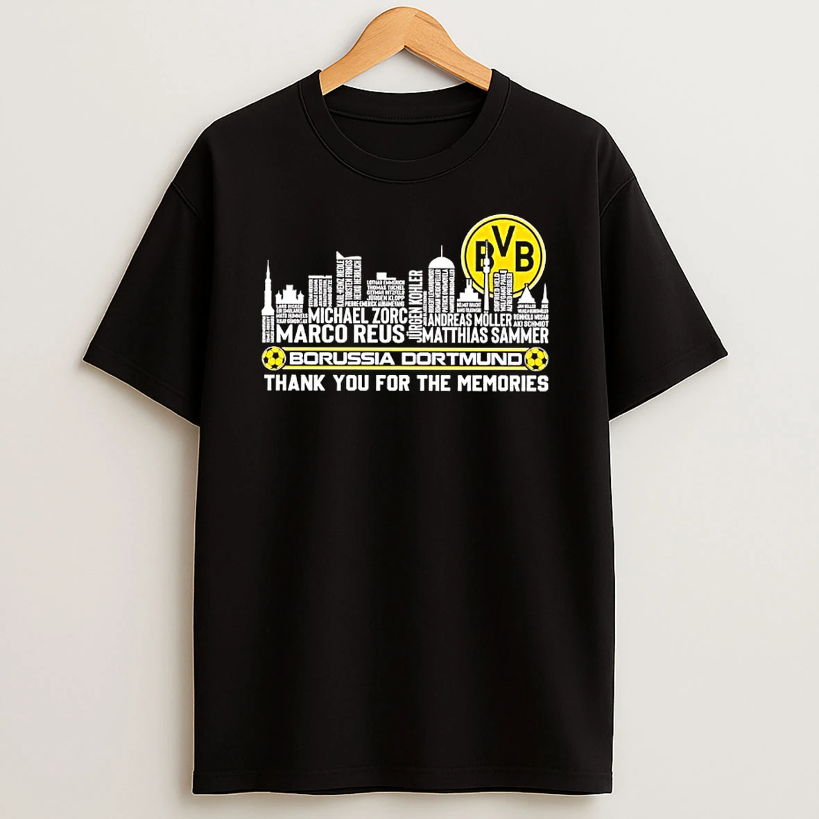 Borussia Dortmund Players Club Crest Skyline Marco Reus Thank You For The Memories Shirts