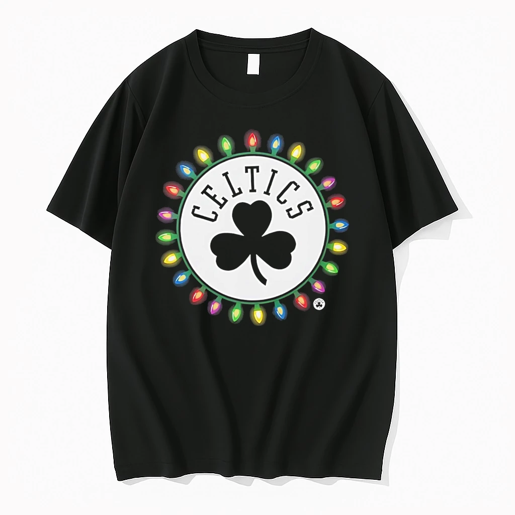 Boston Celtics Logo Lights Merry Christmas Shirts