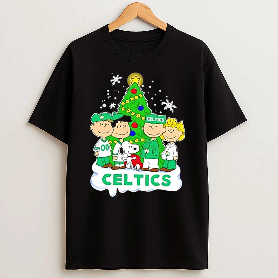 Boston Celtics X Peanuts Snoopy And Friends Christmas Tree Shirts