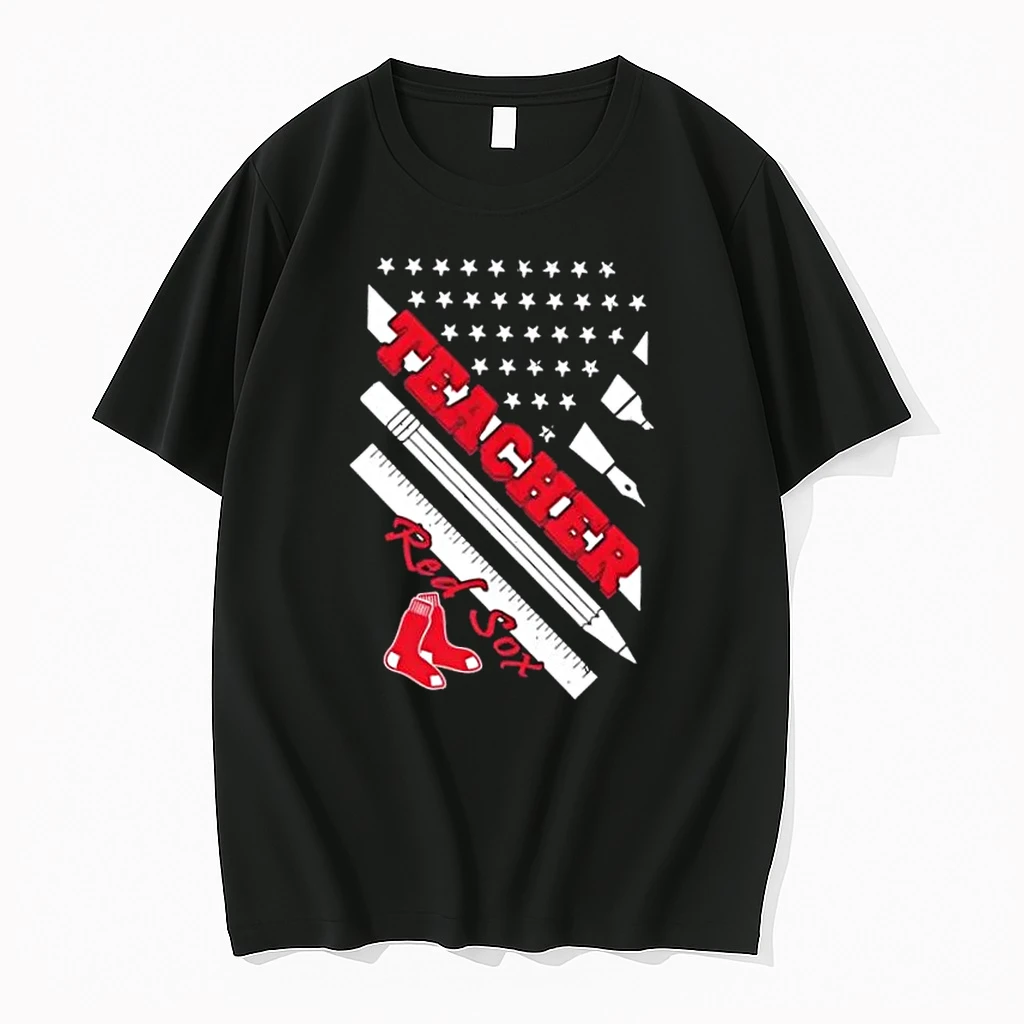 Boston Red Sox Baseball X Teacher American Flag Shirts