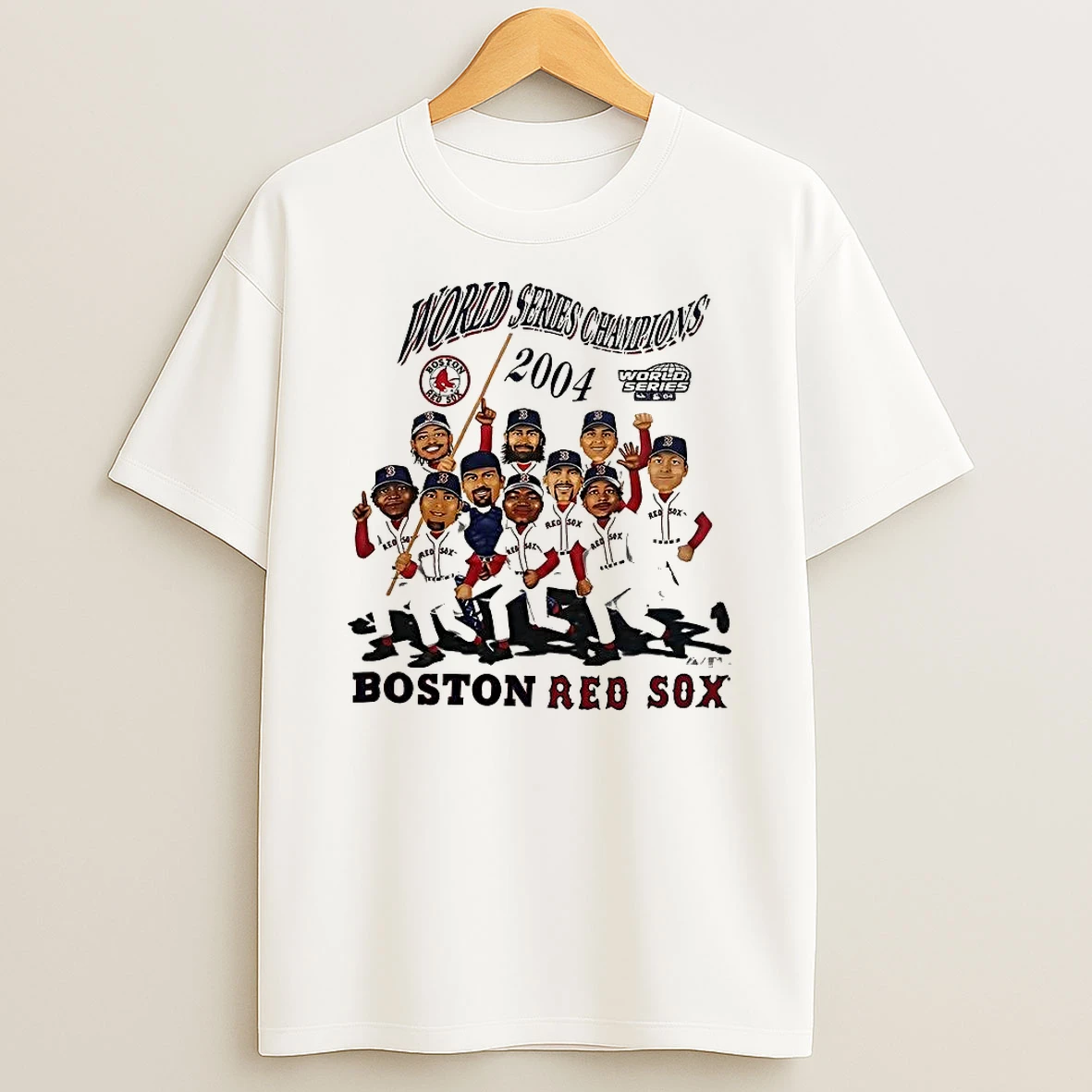 Boston Red Sox Mlb 2004 World Series Champs Player Caricature Shirts