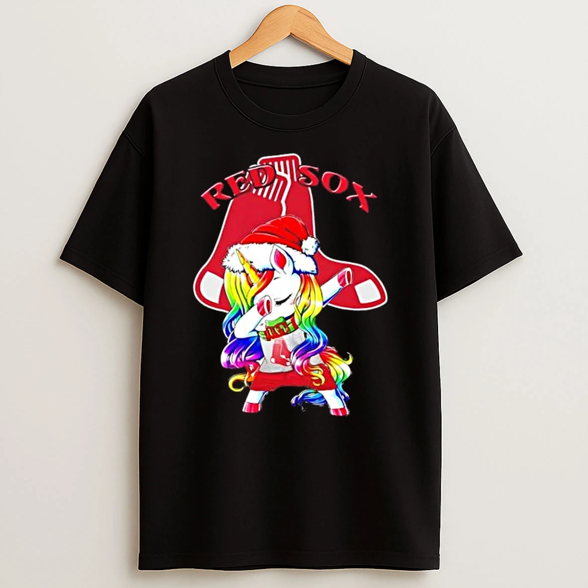 Boston Red Sox X Unicorn Santa Hat Dabbing Merry Christmas Shirts