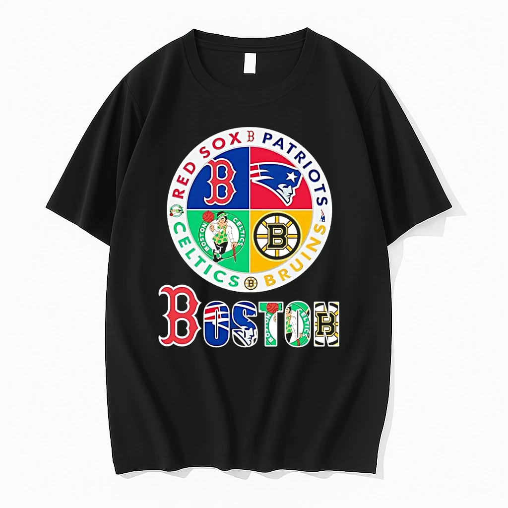 Boston Sports Teams Circle Logo Red Sox Patriots Bruins Celtics Shirts