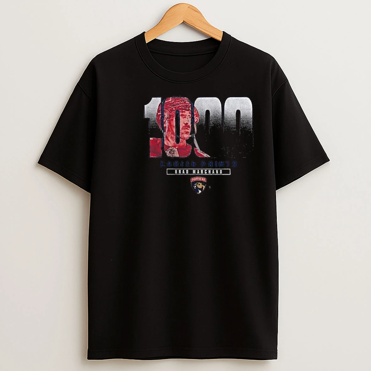 Brad Marchand Florida Panthers 1000 Career Points Legacy Circle Black T Shirts
