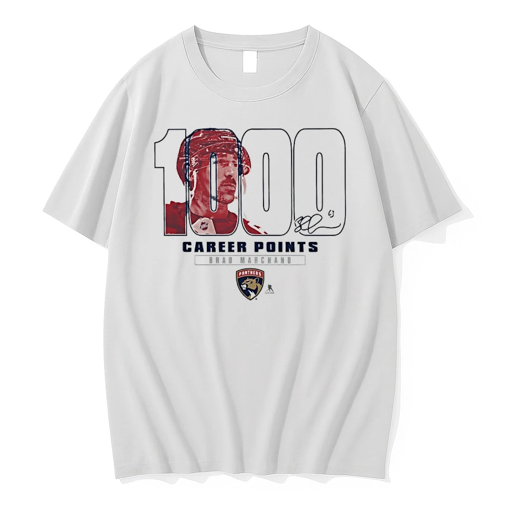 Brad Marchand Florida Panthers Gray 1000 Career Points Legacy Signature Shirts