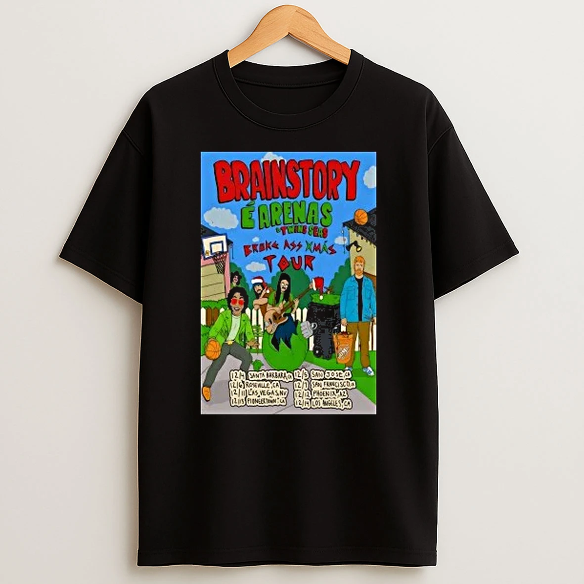 Brainstory Arenas And Twins Seas Broke Ass Xmas Tour 2025 Shirts