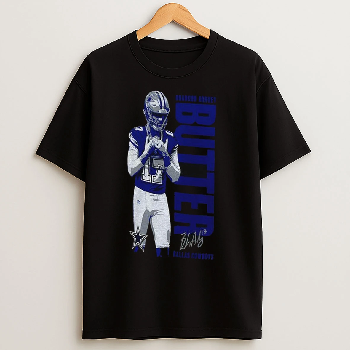 Brandon Aubrey Butter 17 Dallas Cowboys Nfl Football 2025 Logo Signature T Shirts