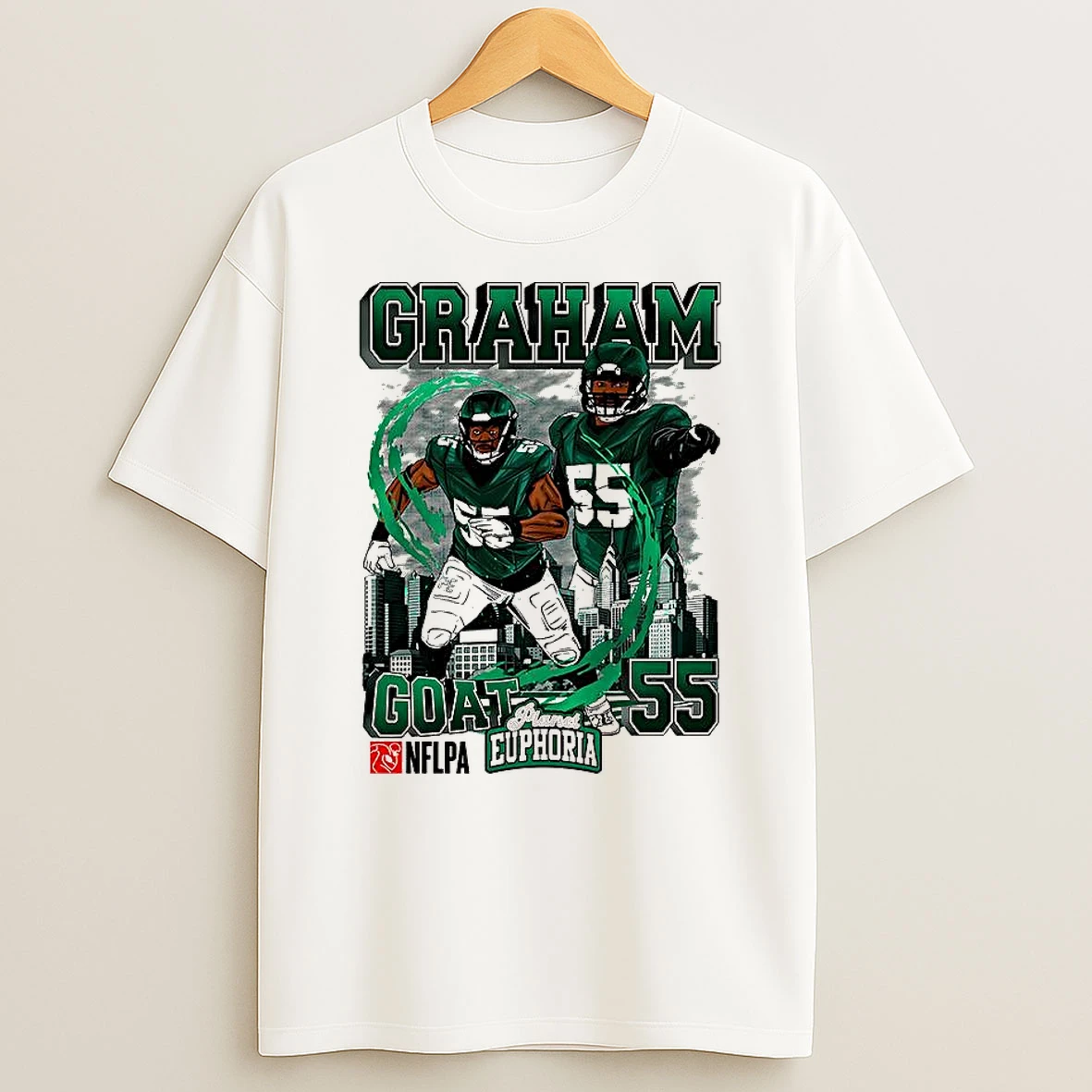 Brandon Graham Philadelphia Eagles Football Number 55 Skyline Cartoon Shirts