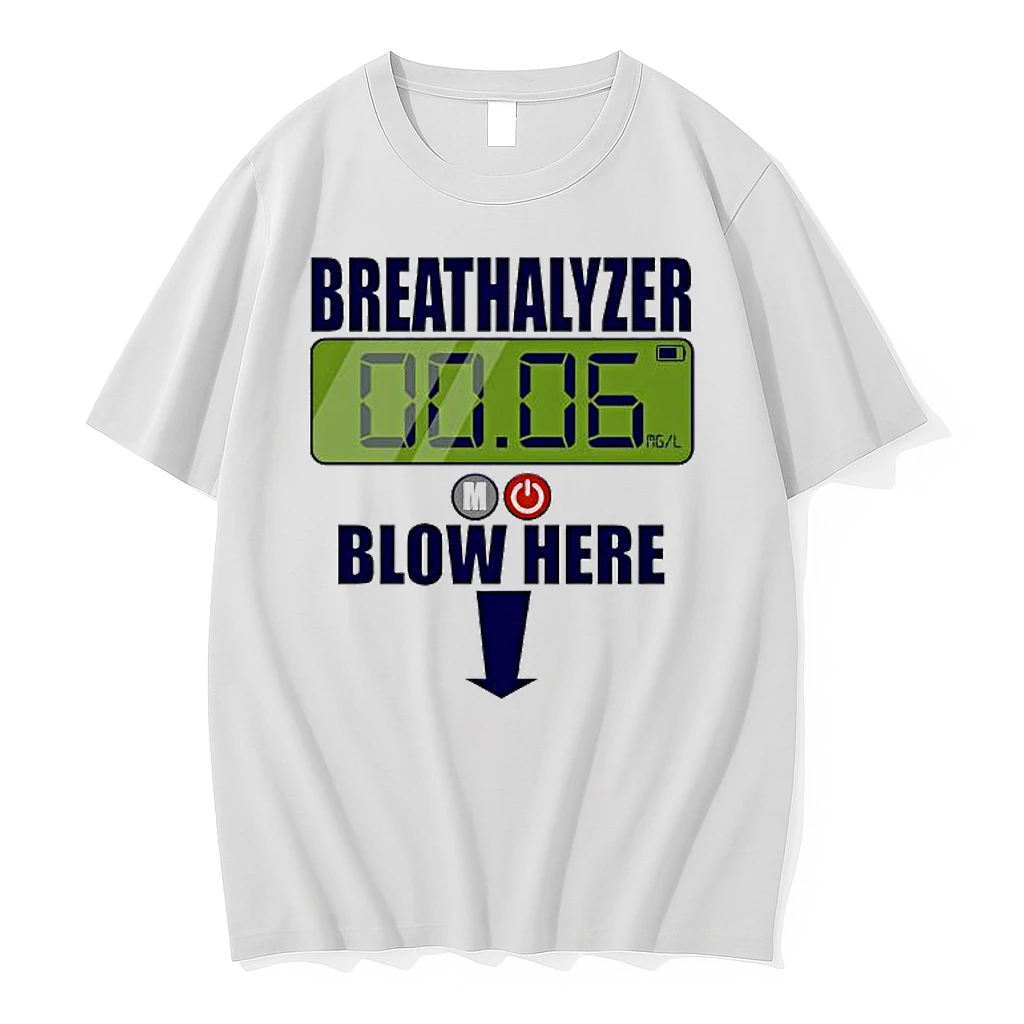 Breathalyzer Blow Here Drop Graphic Shirts