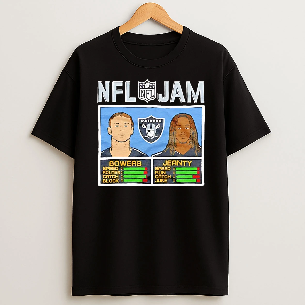 Brock Bowers And Ashton Jeanty Nfl Jam Las Vegas Raiders Shirts