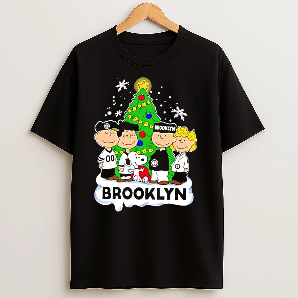 Brooklyn Nets X Peanuts Snoopy And Friends Christmas Tree T Shirts