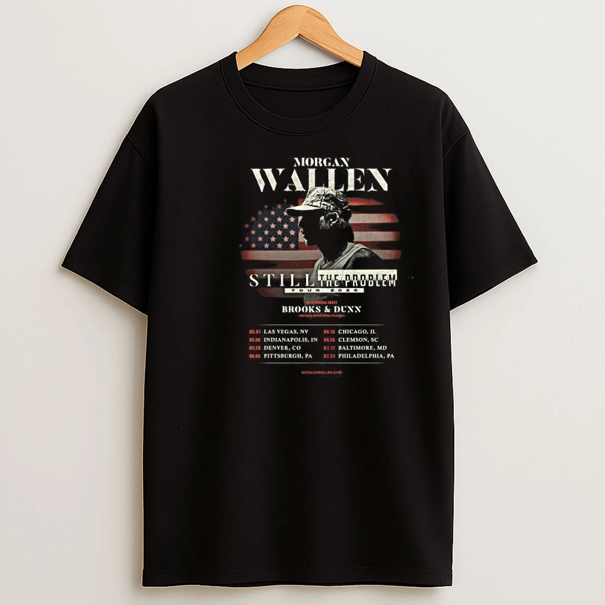 Brooks Dunn Join Morgan Wallen On The Still The Problem Tour 2026 Circle Black T Shirts