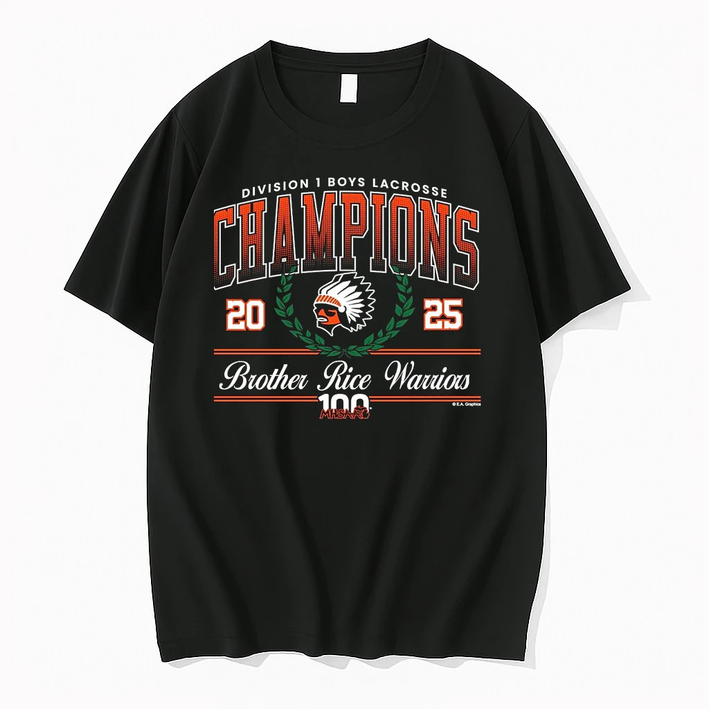 Brother Rice Warriors 2025 Boys Lacrosse D1 Champions Shirts