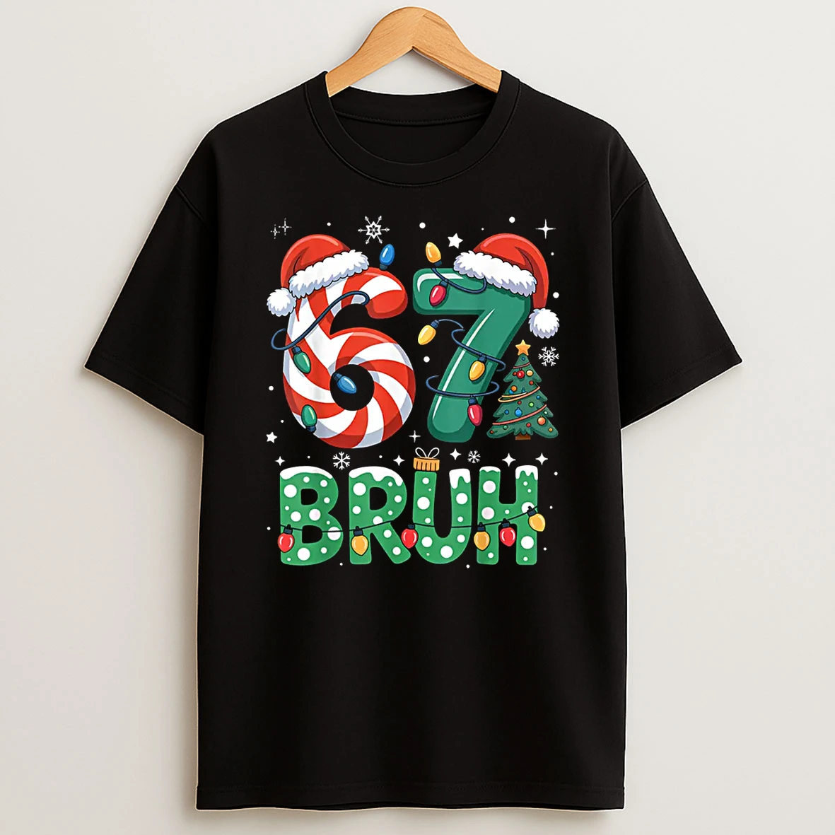 Bruh 67 Six Seven 6 7 Meme Christmas Funny Shirts