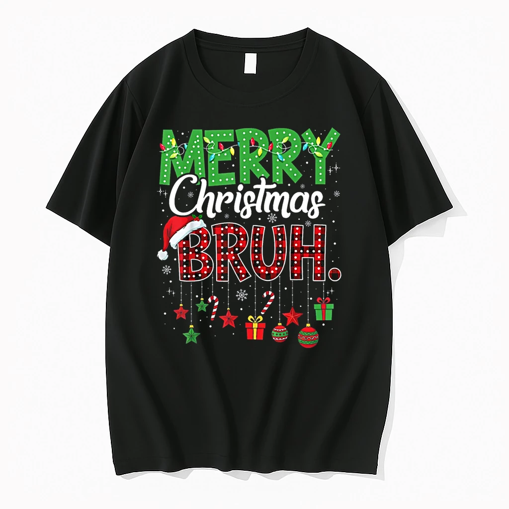 Bruh Christmas Red Plaid Teens Boys Kids Xmas Pajama Shirts