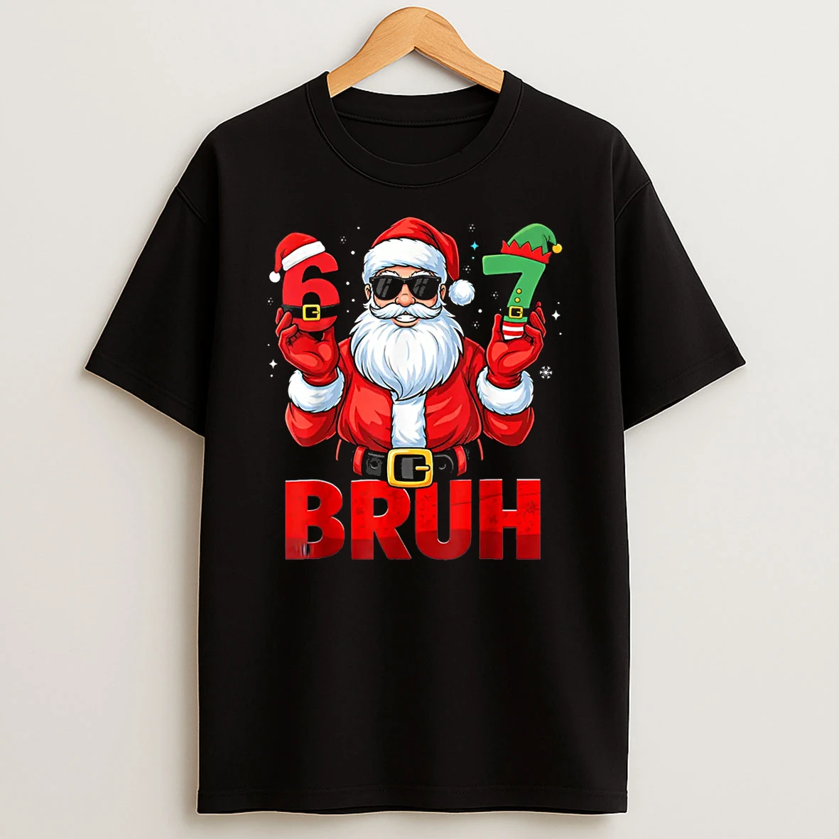 Bruh Six Seven 67 Meme 6 7 Elf Santa Christmas Pajamas Shirts