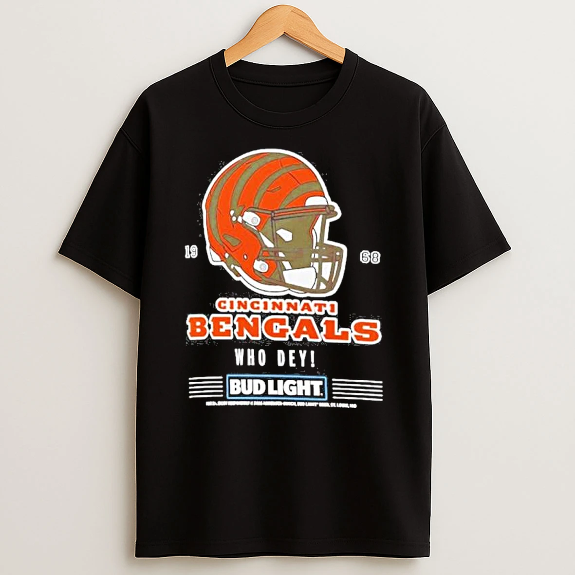 Bud Light X Cincinnati Bengals Who Dey Helmet Shirts